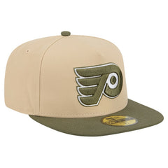 Philadelphia Flyers New Era Color Pack Two-Tone 59FIFTY A-Frame Fitted Hat - Tan/Olive - NHL