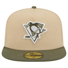 Pittsburgh Penguins New Era Color Pack Two-Tone 59FIFTY A-Frame Fitted Hat - Tan/Olive - NHL