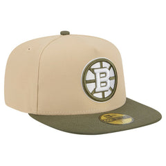 Boston Bruins New Era Color Pack Two-Tone 59FIFTY A-Frame Fitted Hat - Tan/Olive - NHL