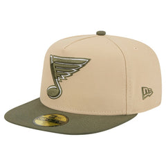 St. Louis Blues New Era Color Pack Two-Tone 59FIFTY A-Frame Fitted Hat - Tan/Olive - NHL