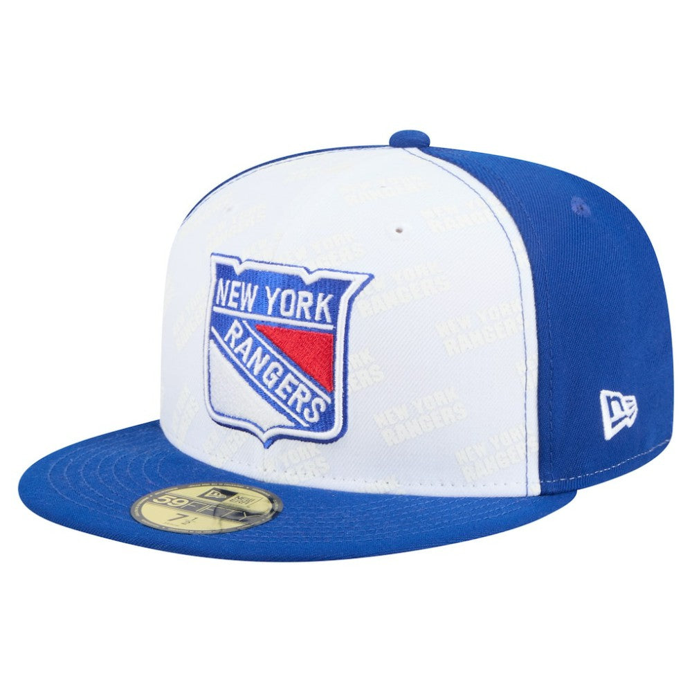 New York Rangers New Era Repeat Two-Tone 59FIFTY Fitted Hat - White/Blue - NHL