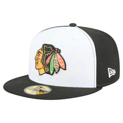 Chicago Blackhawks New Era Repeat Two-Tone 59FIFTY Fitted Hat - White/Black - NHL