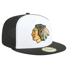Chicago Blackhawks New Era Repeat Two-Tone 59FIFTY Fitted Hat - White/Black - NHL