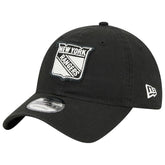 New York Rangers New Era Stamp Fabric Applique 9TWENTY Adjustable Hat - Black - NHL