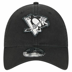 Pittsburgh Penguins New Era Stamp Fabric Applique 9TWENTY Adjustable Hat - Black - NHL