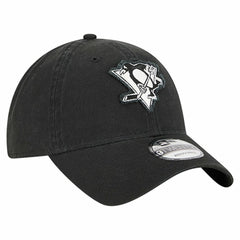 Pittsburgh Penguins New Era Stamp Fabric Applique 9TWENTY Adjustable Hat - Black - NHL