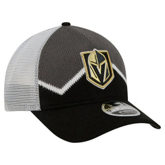 Vegas Golden Knights New Era Hockey Sock 9FORTY A-Frame M-Crown Adjustable Trucker Hat - Black/Gray - NHL