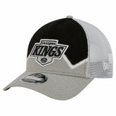 Los Angeles Kings New Era Hockey Sock 9FORTY A-Frame M-Crown Adjustable Trucker Hat - Silver/Black - NHL