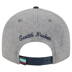 Seattle Kraken New Era Wool Pin Low Profile 9FIFTY Snapback Hat - Gray/Deep Sea Blue - NHL