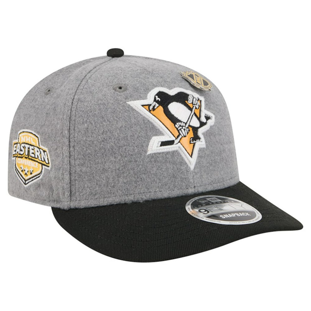 Pittsburgh Penguins New Era Wool Pin Low Profile 9FIFTY Snapback Hat - Gray/Black - NHL