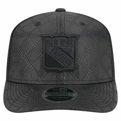 New York Rangers New Era Quilted Nylon 9SEVENTY Adjustable Trucker Hat - Black - NHL