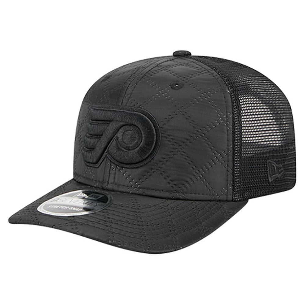 Philadelphia Flyers New Era Quilted Nylon 9SEVENTY Adjustable Trucker Hat - Black - NHL