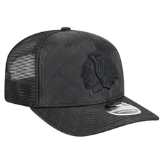 Chicago Blackhawks New Era Quilted Nylon 9SEVENTY Adjustable Trucker Hat - Black - NHL