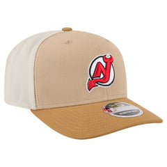 New Jersey Devils New Era Two-Tone Trucker 9SEVENTY Stretch Snap Adjustable Hat - Tan/Light Brown - NHL