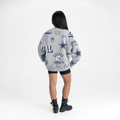 Dallas Cowboys Gameday Couture Women's Always On Repeat Fleece Sweatshirt Heather Gray | NFL