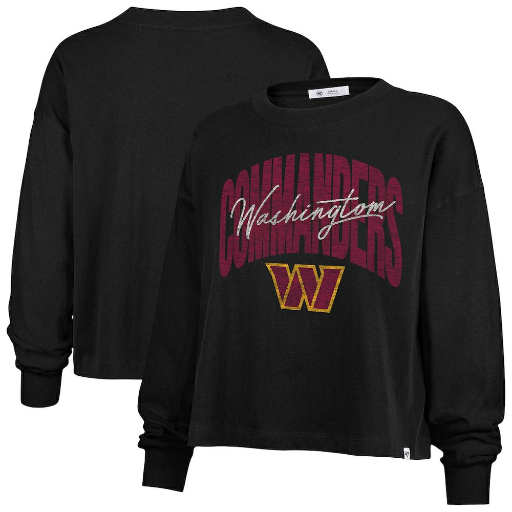 Washington Commanders '47 Women's Plus Size Muse Sydney Long Sleeve T-Shirt Black | 47 brand