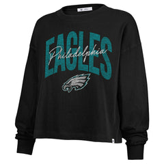 Philadelphia Eagles '47 Women's Plus Size Muse Sydney Long Sleeve T-Shirt Black | 47 brand