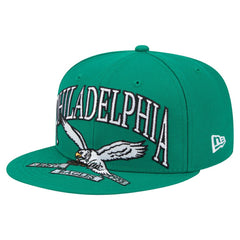 Philadelphia Eagles New Era Throwback Oversized 59FIFTY Fitted Hat Kelly Green | NFL