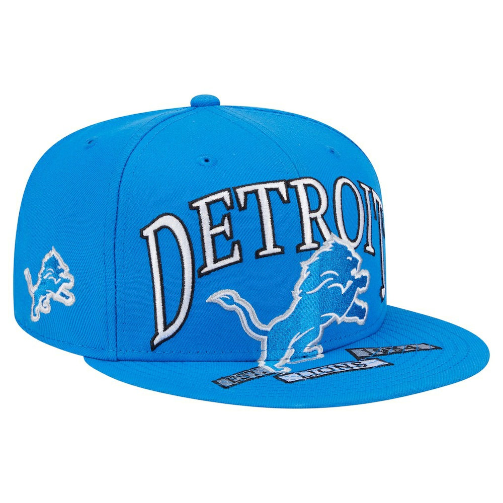 Detroit Lions New Era Oversized 59FIFTY Fitted Hat Blue | NFL