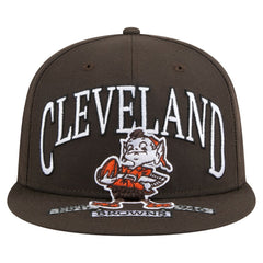 Cleveland Browns New Era Throwback Oversized 59FIFTY Fitted Hat Brown | NFL