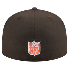 Cleveland Browns New Era Throwback Oversized 59FIFTY Fitted Hat Brown | NFL