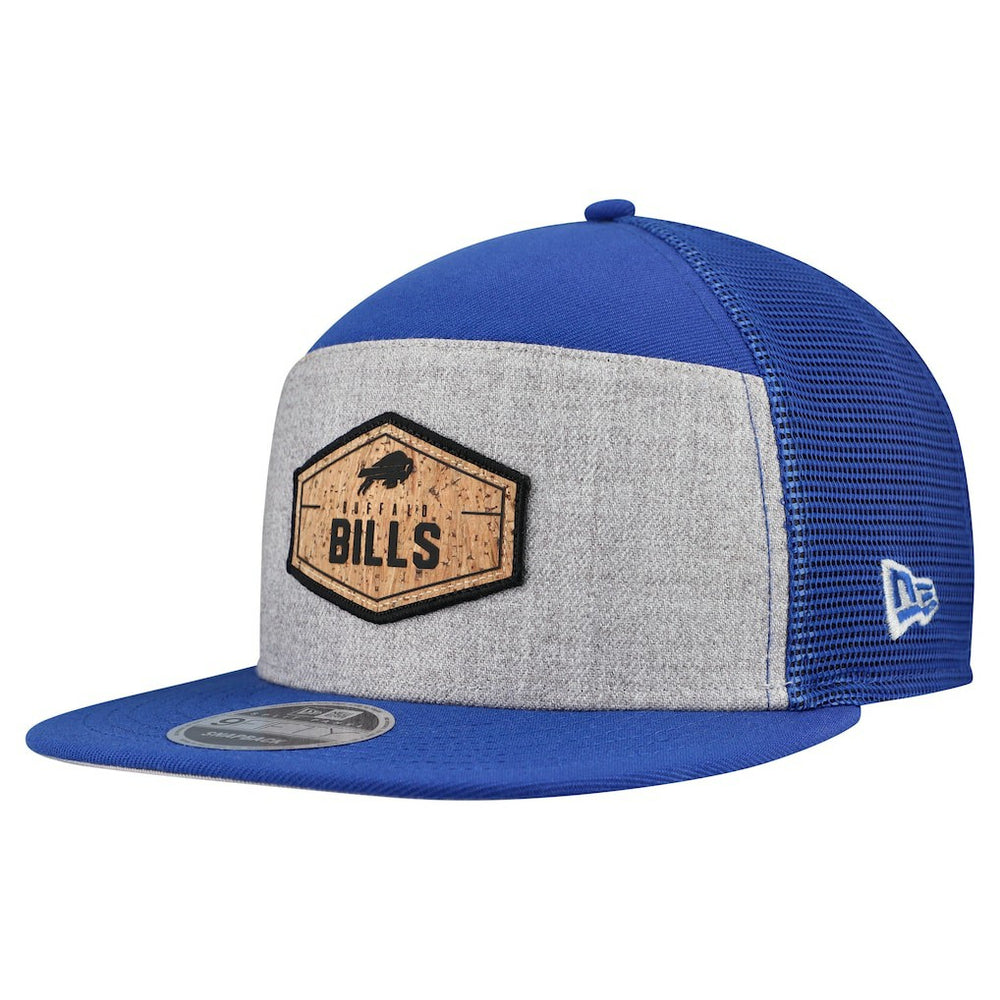 Buffalo Bills New Era Cork Split Panel 9FIFTY Trucker Snapback Hat Gray/Royal | NFL