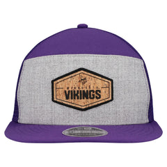 Minnesota Vikings New Era Cork Split Panel 9FIFTY Trucker Snapback Hat Gray/Purple | NFL