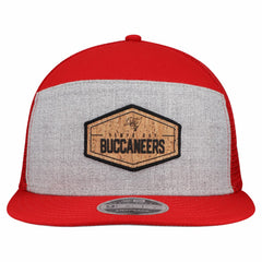 Tampa Bay Buccaneers New Era Cork Split Panel 9FIFTY Trucker Snapback Hat Gray/Red | NFL