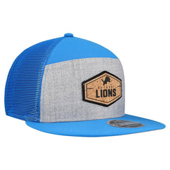 Detroit Lions New Era Cork Split Panel 9FIFTY Trucker Snapback Hat Gray/Blue | NFL