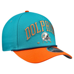 Miami Dolphins New Era Arch COOLERA 9FORTY A-Frame M-Crown Adjustable Hat Aqua | NFL
