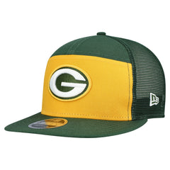 Green Bay Packers New Era Outdoor Split Panel 9FIFTY Snapback Hat Gold/Green | NFL