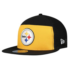 Pittsburgh Steelers New Era Outdoor Split Panel 9FIFTY Snapback Hat Gold/Black | NFL