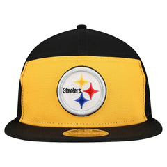 Pittsburgh Steelers New Era Outdoor Split Panel 9FIFTY Snapback Hat Gold/Black | NFL
