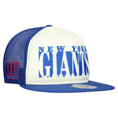 New York Giants New Era Cutout A-Frame 9FIFTY Snapback Hat Cream/Royal | NFL