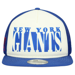 New York Giants New Era Cutout A-Frame 9FIFTY Snapback Hat Cream/Royal | NFL