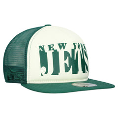 New York Jets New Era Cutout A-Frame 9FIFTY Snapback Hat Cream/Green | NFL