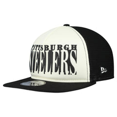 Pittsburgh Steelers New Era Cutout A-Frame 9FIFTY Snapback Hat Cream/Black | NFL