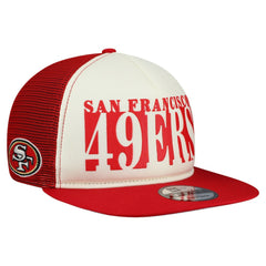 San Francisco 49ers New Era Cutout A-Frame 9FIFTY Snapback Hat Cream/Scarlet | NFL