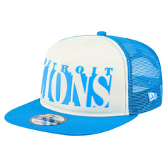 Detroit Lions New Era Cutout A-Frame 9FIFTY Snapback Hat Cream/Blue | NFL