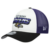 Baltimore Ravens New Era Youth Streak 9FORTY A-Frame Adjustable Hat White/Black | NFL