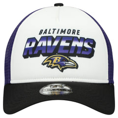 Baltimore Ravens New Era Youth Streak 9FORTY A-Frame Adjustable Hat White/Black | NFL
