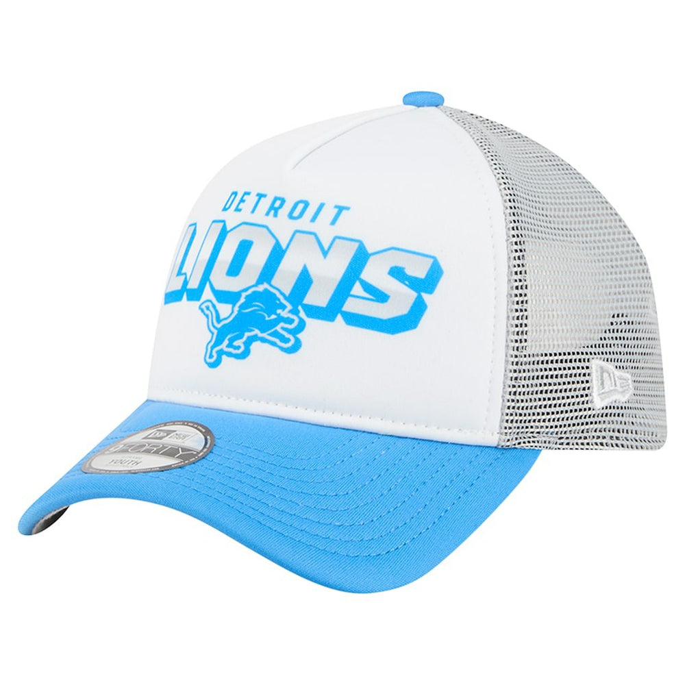 Detroit Lions New Era Youth Streak 9FORTY A-Frame Adjustable Hat White/Blue | NFL