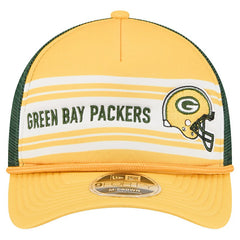Green Bay Packers New Era Linear A-Frame 9FORTY Adjustable Hat Gold | NFL