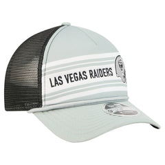 Las Vegas Raiders New Era Linear A-Frame 9FORTY Adjustable Hat Silver | NFL