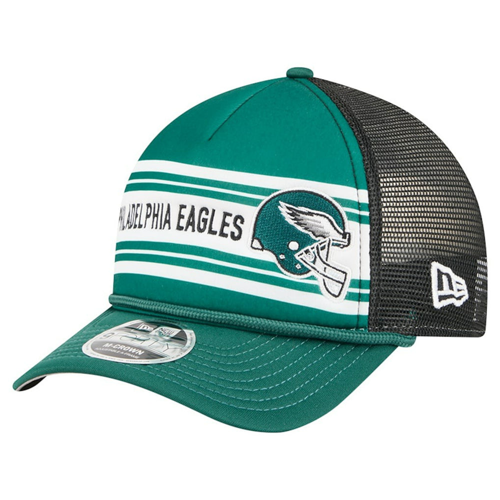 Philadelphia Eagles New Era Linear A-Frame 9FORTY Adjustable Hat Green | NFL