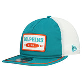 Miami Dolphins New Era Patch 19TWENTY Adjustable Hat Aqua/White | NFL