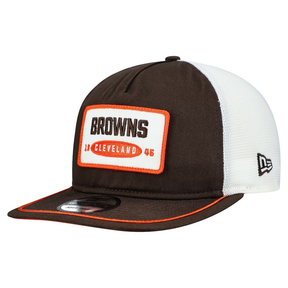 Cleveland Browns New Era Patch 19TWENTY Adjustable Hat Brown/White | NFL
