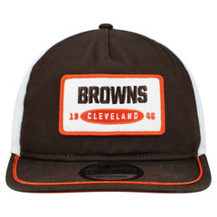 Cleveland Browns New Era Patch 19TWENTY Adjustable Hat Brown/White | NFL