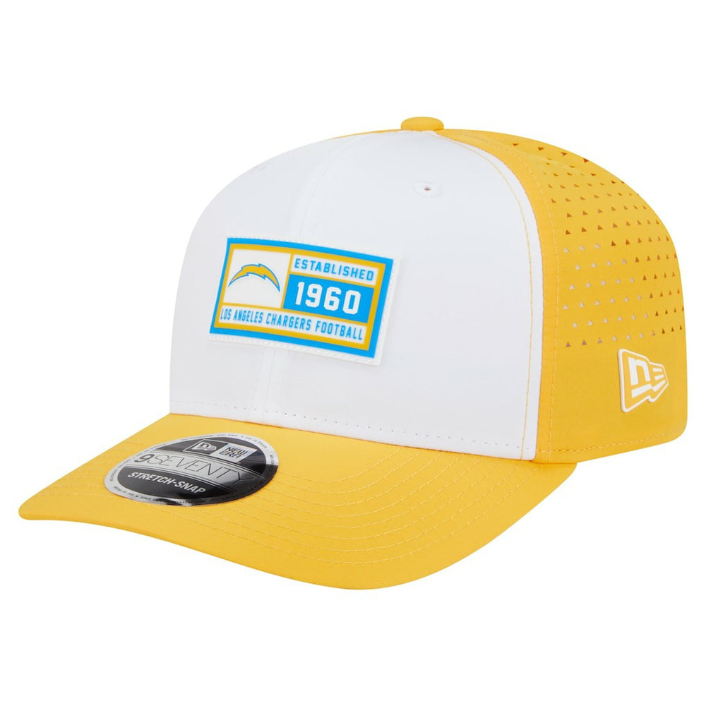 Los Angeles Chargers New Era Established Patch 9SEVENTY Adjustable Hat White/Gold | NFL