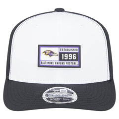 Baltimore Ravens New Era Established Patch 9SEVENTY Adjustable Hat White/Black | NFL
